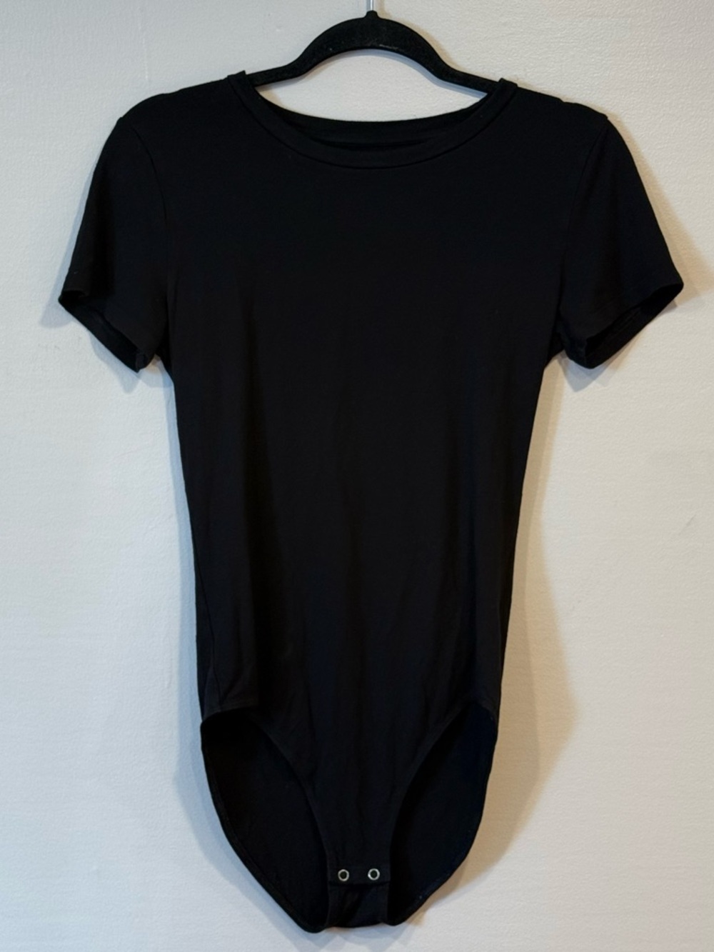 American Eagle Outfitters Black Short-Sleeve Casual Bodysuit Women's Medium